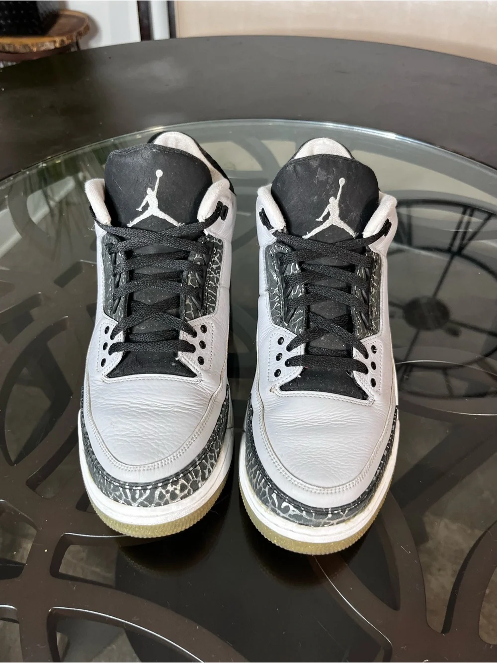 Nike Air Jordan 3 Retro Wolf Grey 2014 Black Gray Sneakers Sz 11